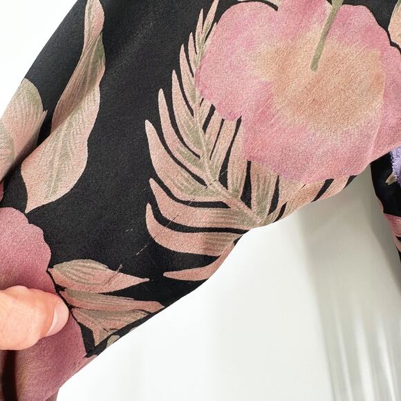 VTG Tienda Ho Fringe Floral Blouse Bohemian Art To Wear Mirror Folk Festival OS - Picture 9 of 10